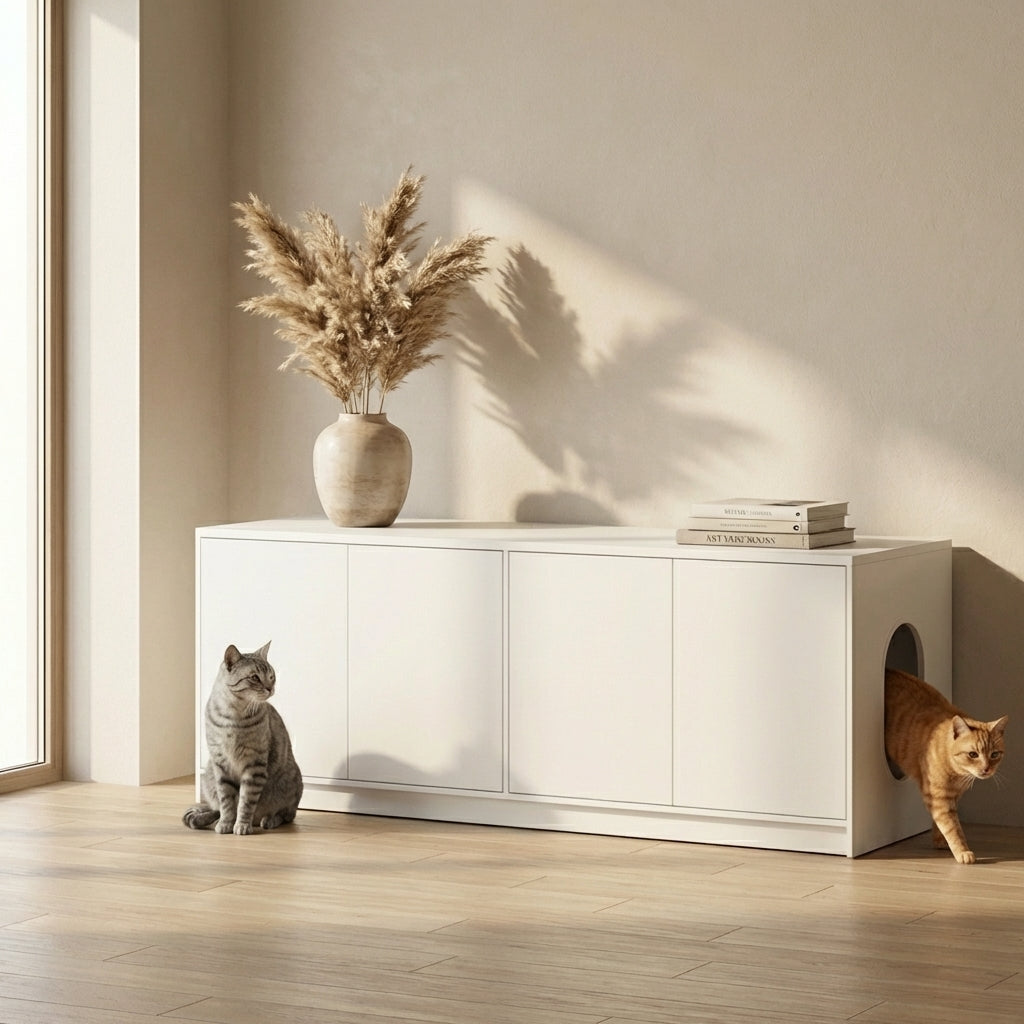 Meuble cache litière invisible grand format — Félis Pure