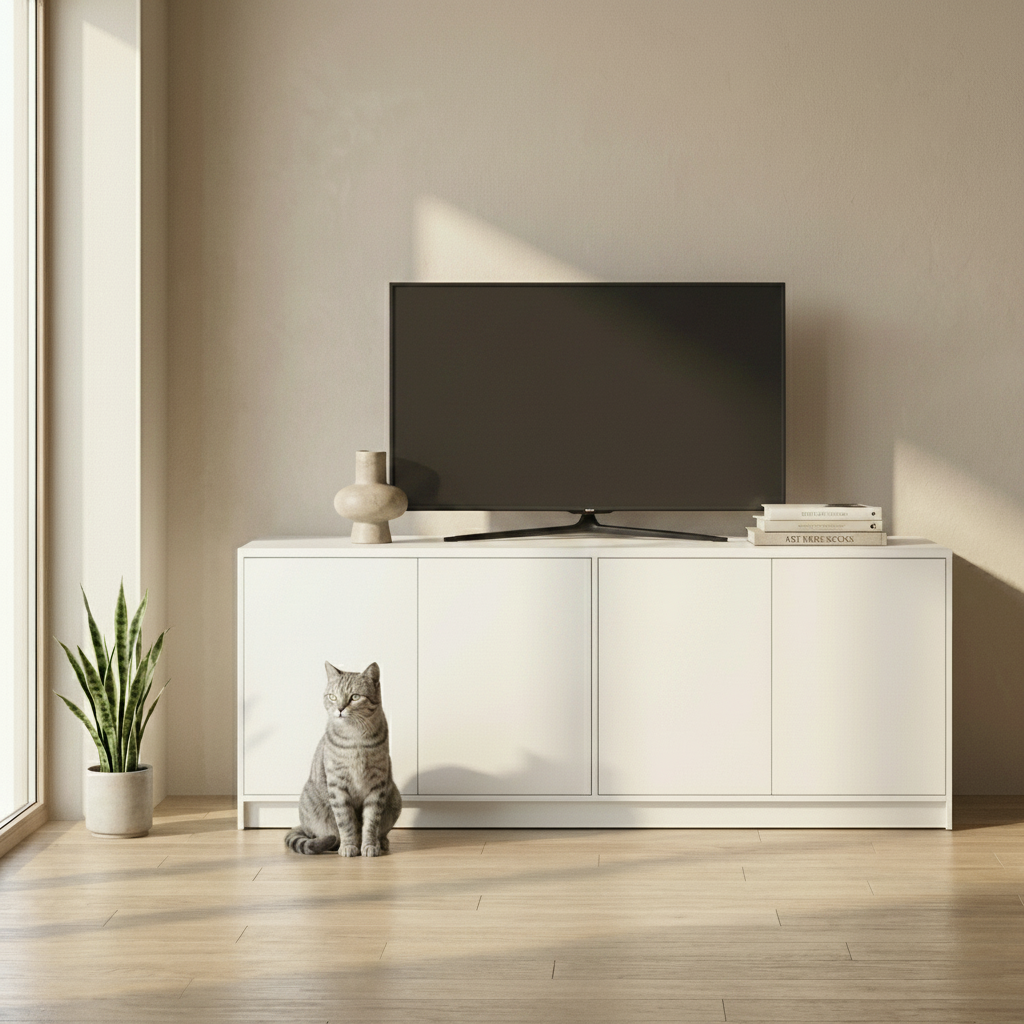 Meuble cache litière invisible grand format — Félis Pure